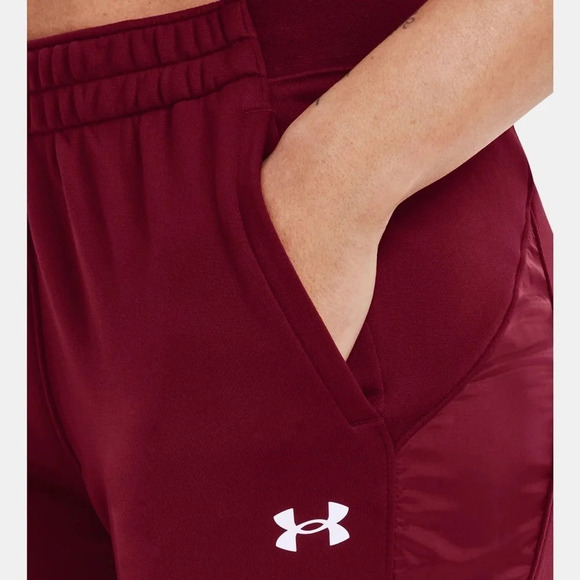 NWT Under Armour Womens Medium UA Command Warm Up Pants Cardinal Red Activewear - Picture 6 of 7